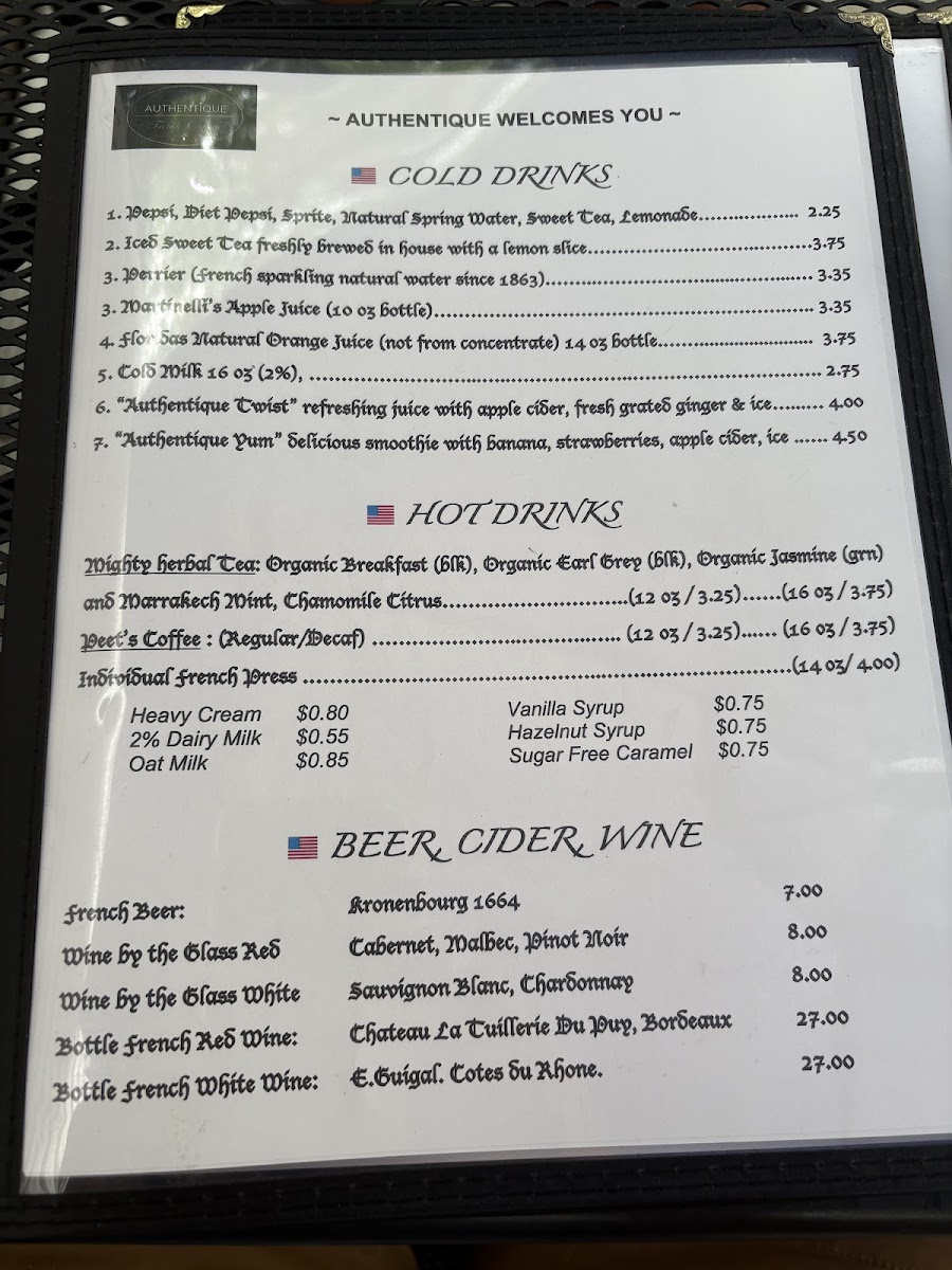 AUTHENTIQUE FRENCH CREPERIE Photo Menu 2