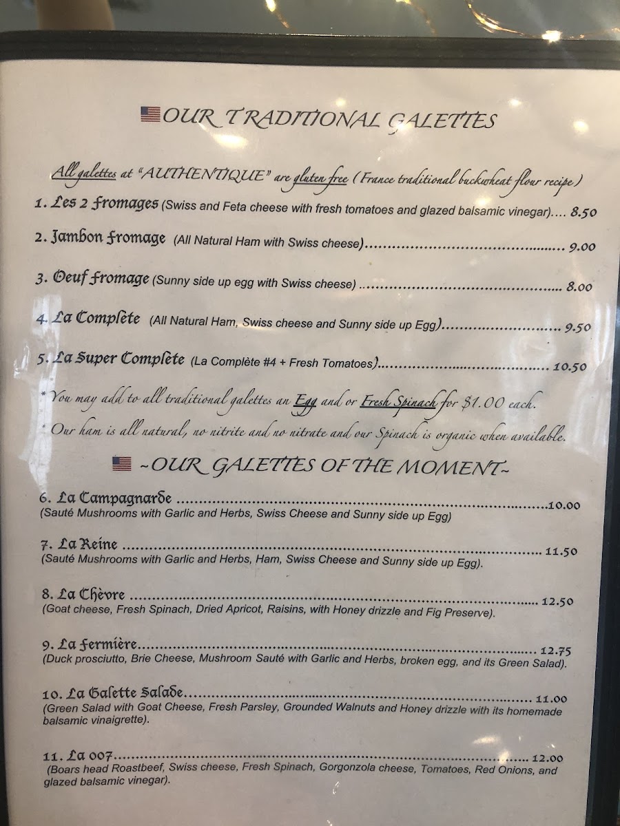 AUTHENTIQUE FRENCH CREPERIE Photo Menu 9