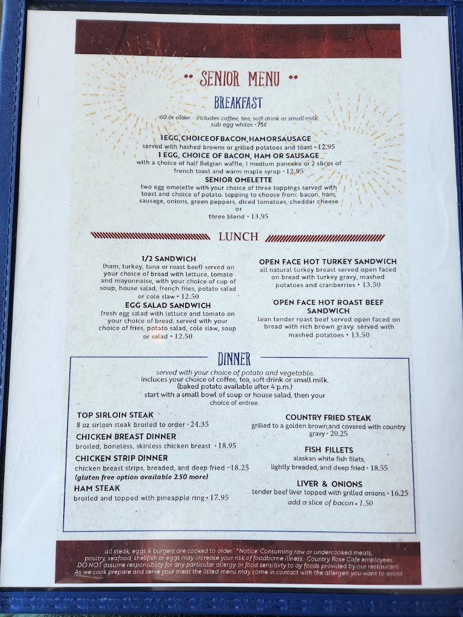 Country Rose Café Photo Menu 2