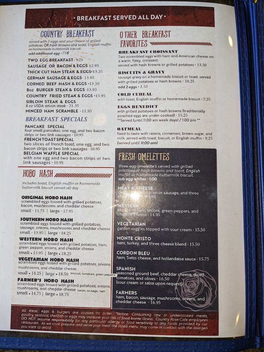 Country Rose Café Photo Menu 4