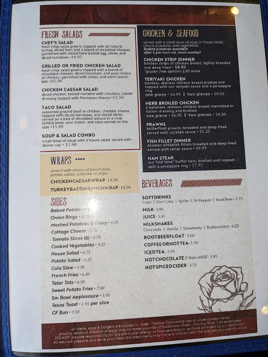 Country Rose Café Photo Menu 5