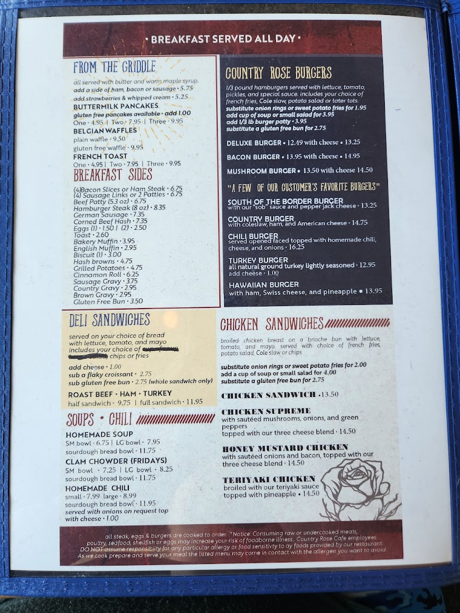 Country Rose Café Photo Menu 7