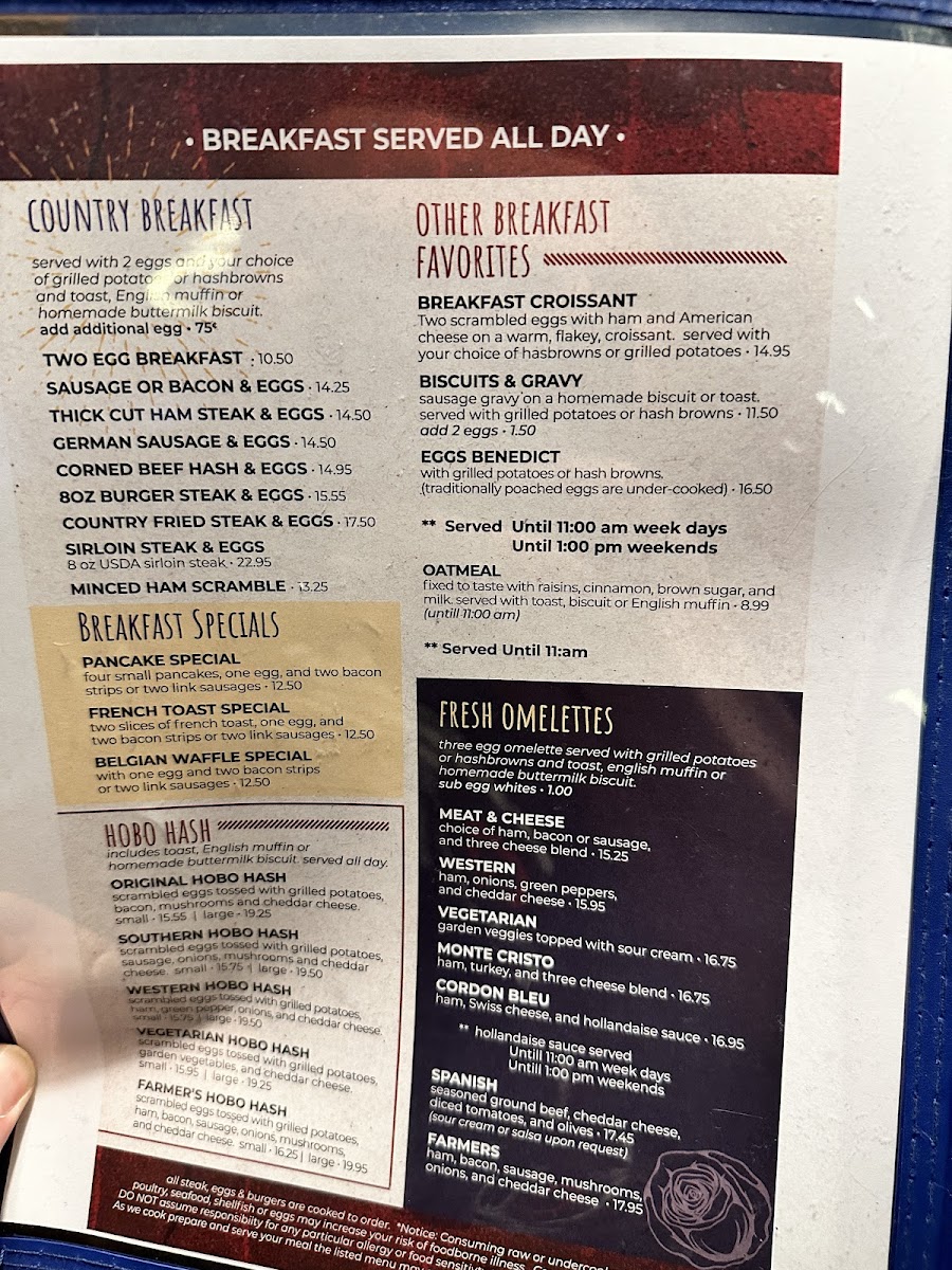 Country Rose Café Photo Menu 9