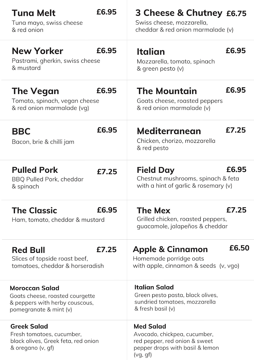 Florrie's Park Cafe Photo Menu 1
