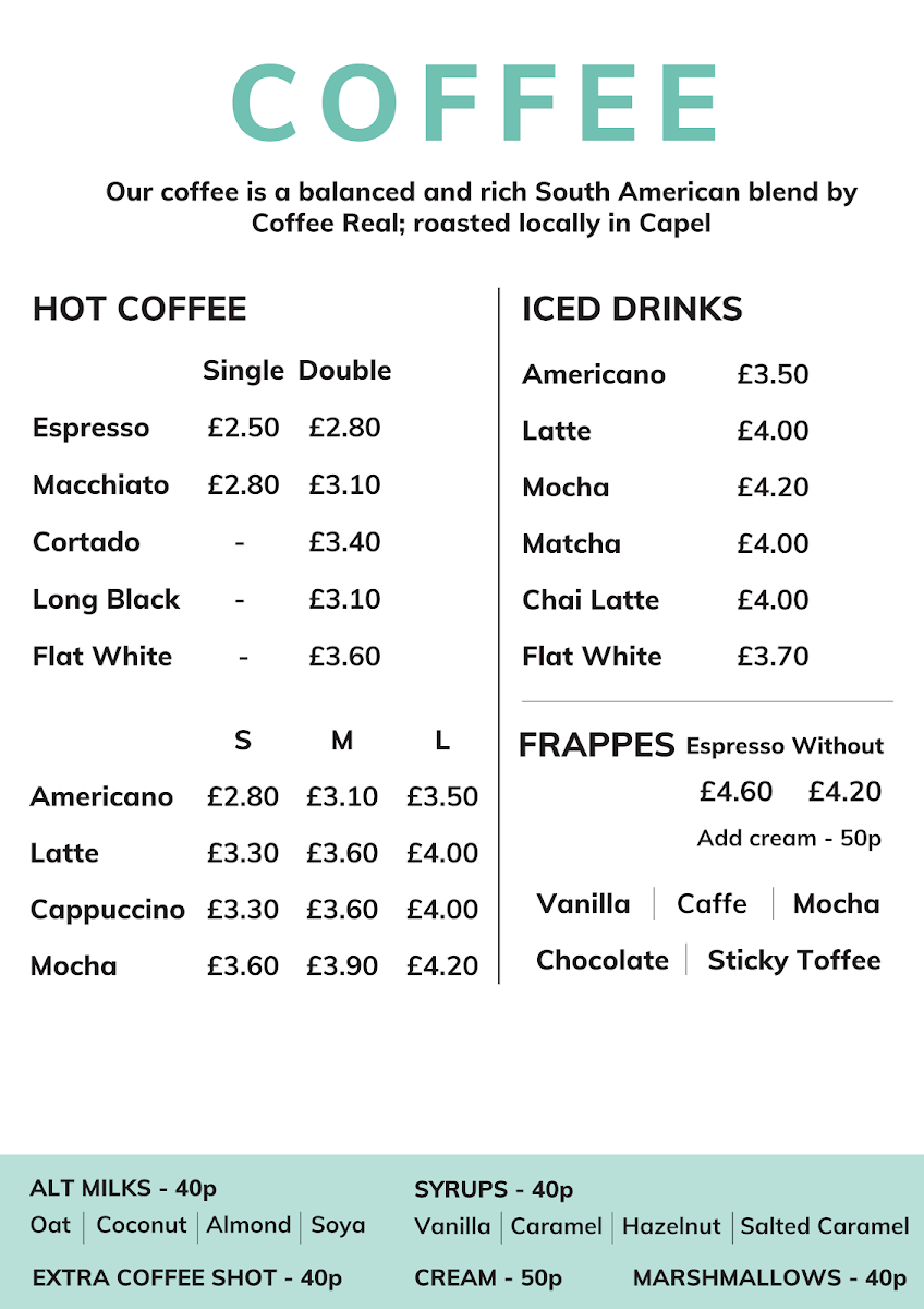 Florrie's Park Cafe Photo Menu 2