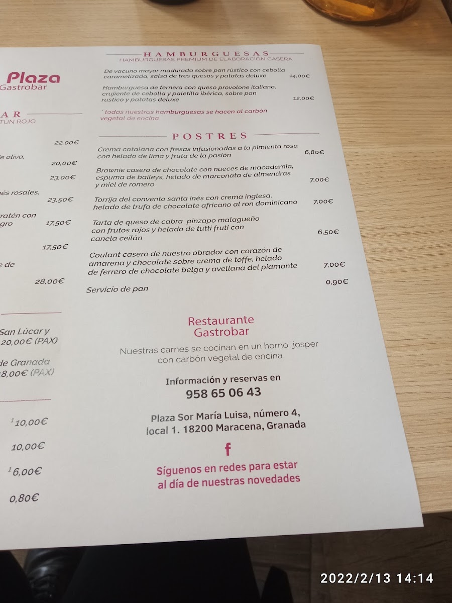 Restaurante Borneo Plaza. “Cocina de producto”. Photo Menu 1