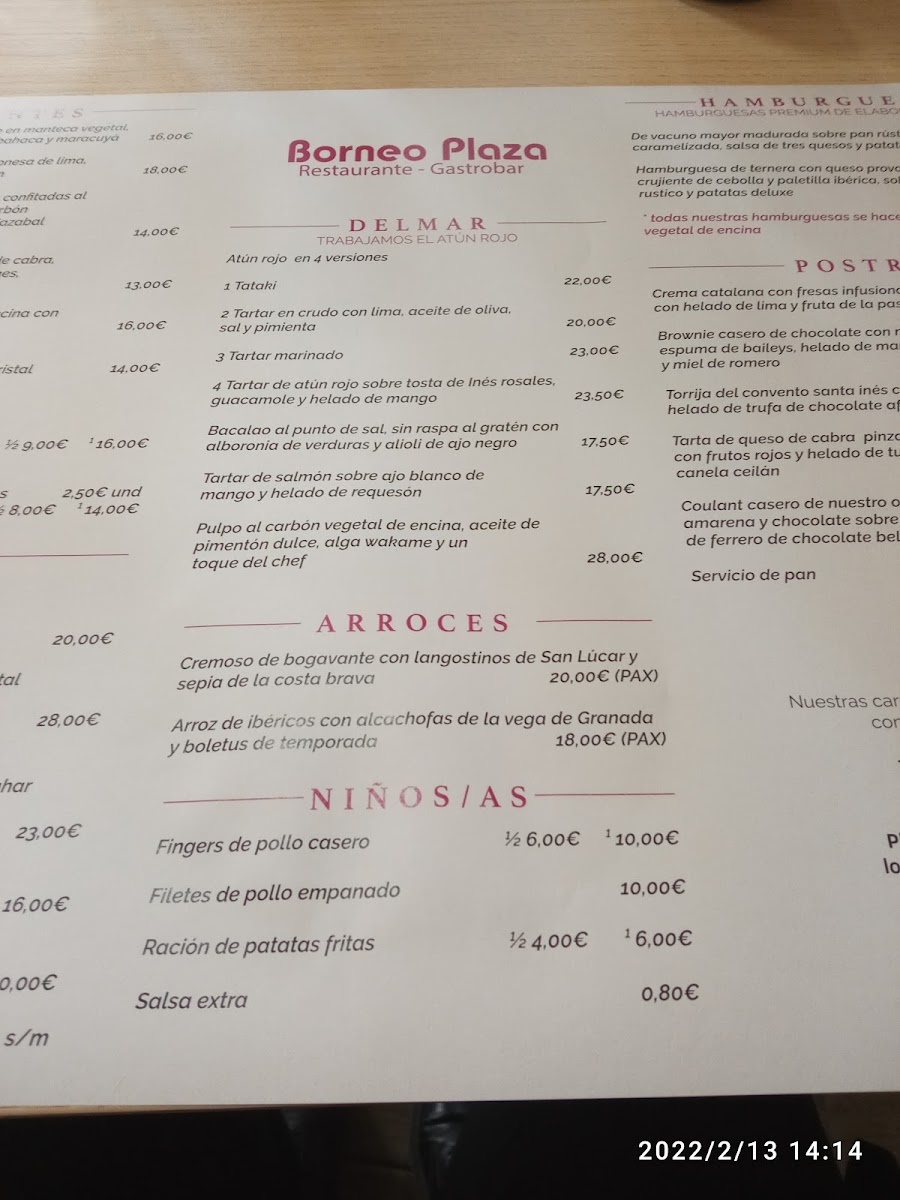 Restaurante Borneo Plaza. “Cocina de producto”. Photo Menu 3