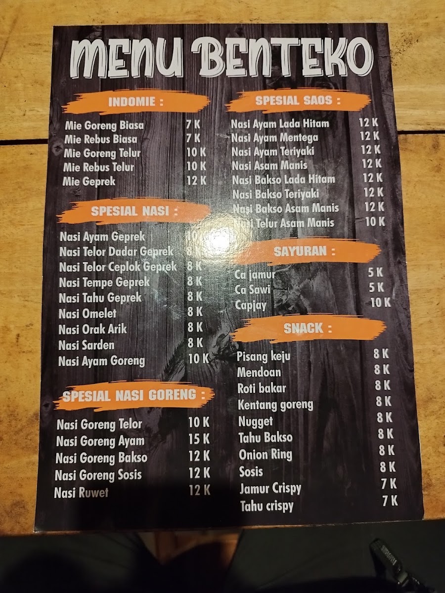 WARMINDO 'BENTEKO' Photo Menu 1