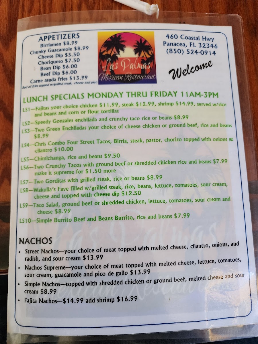 Las Palmas Mexican Restaurant Photo Menu 4
