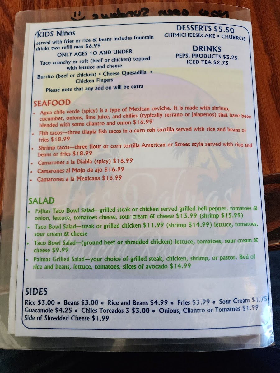 Las Palmas Mexican Restaurant Photo Menu 5