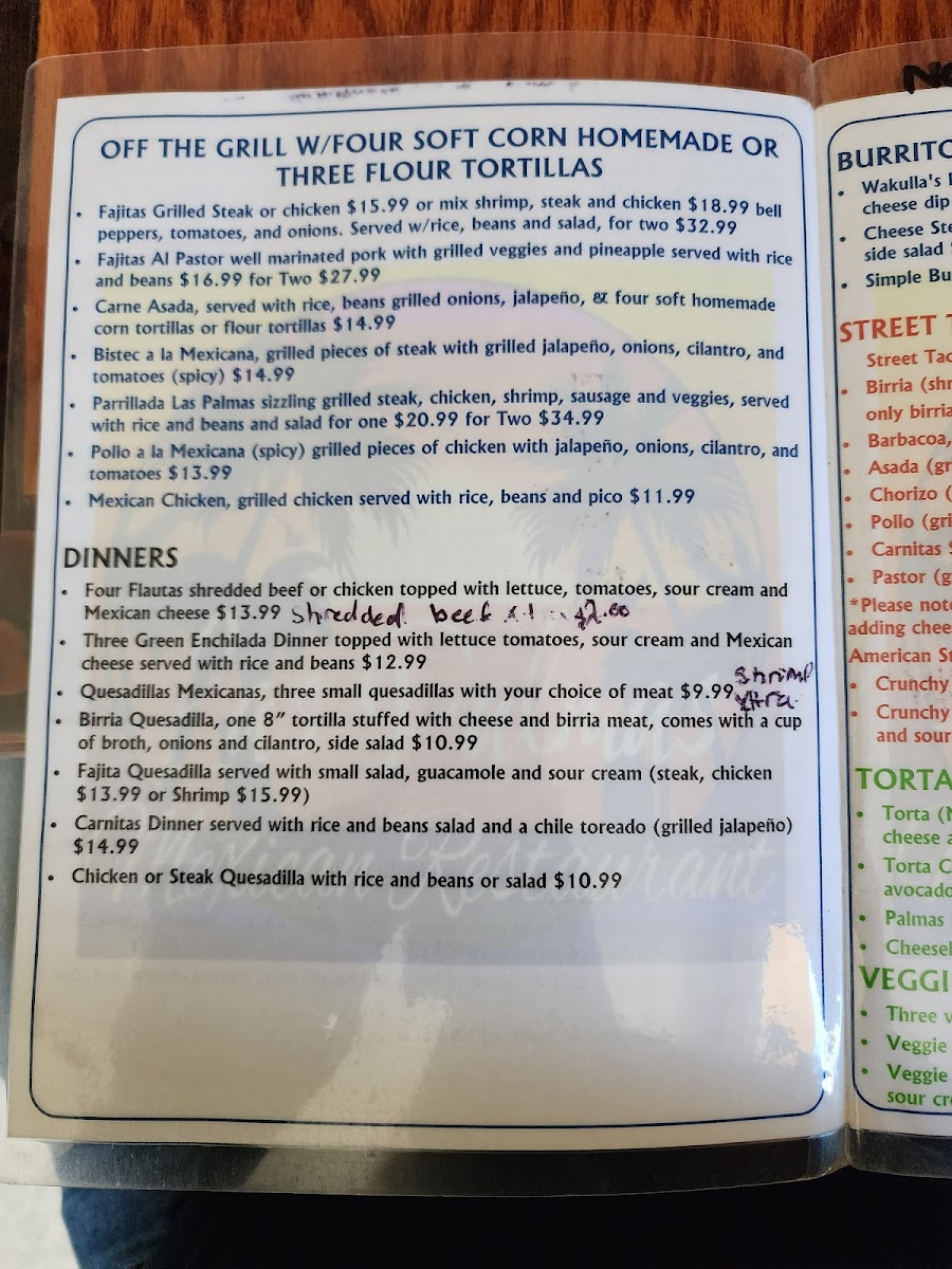 Las Palmas Mexican Restaurant Photo Menu 6