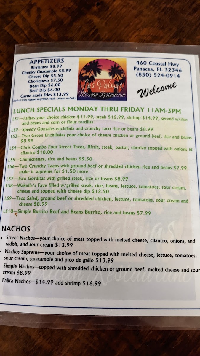 Las Palmas Mexican Restaurant Photo Menu 9