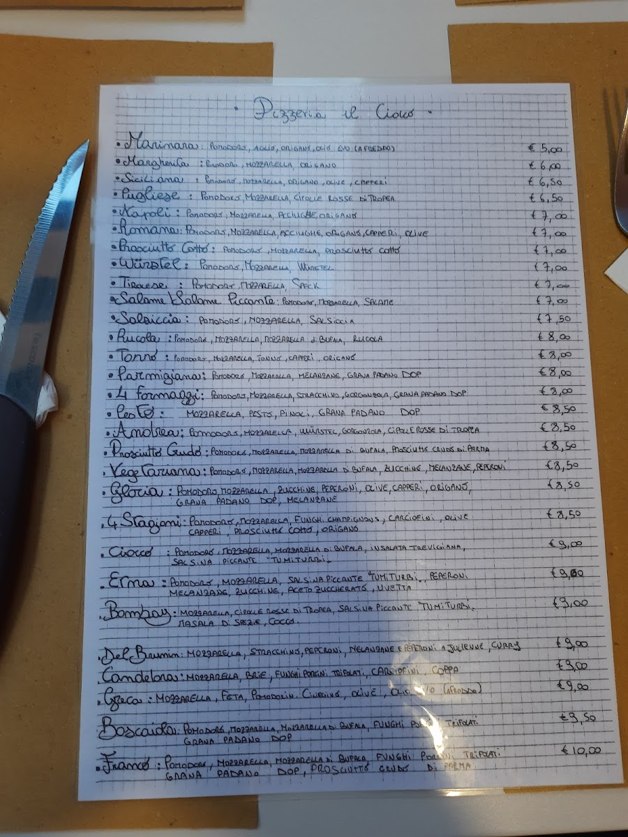 Pizzeria Il Ciocco Photo Menu 9