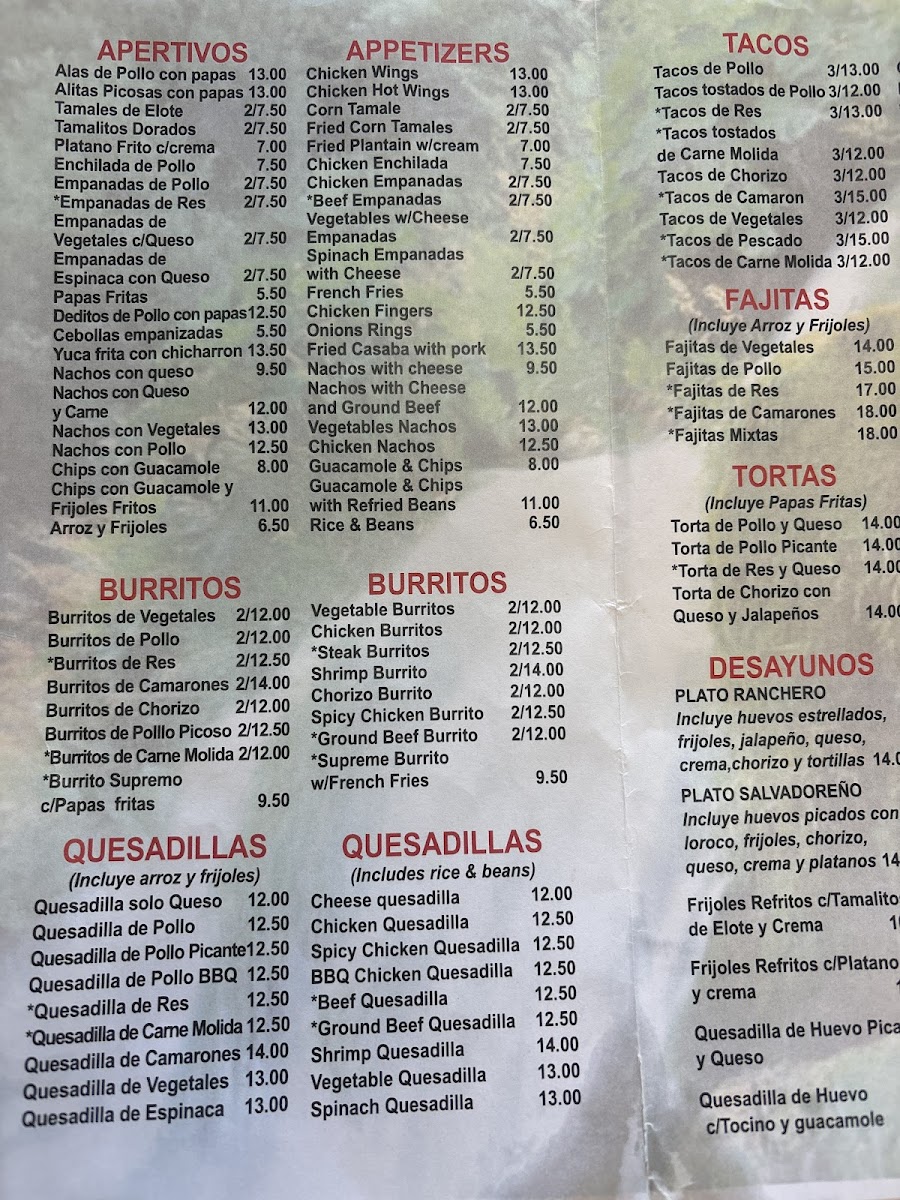 La Cascada Restaurante Riverhead Photo Menu 1