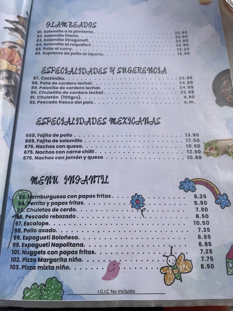 La Bahia Photo Menu 1