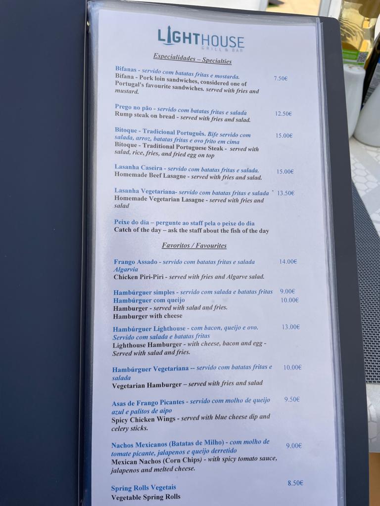 The Lighthouse Grill & Bar Photo Menu 7