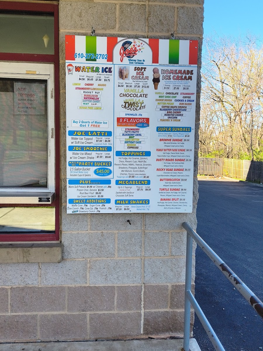 Joe's Water Ice & Ice Cream Photo Menu 5