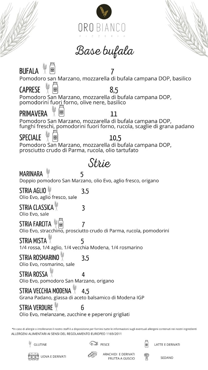 Pizzeria Oro Bianco Mirandola Photo Menu 1