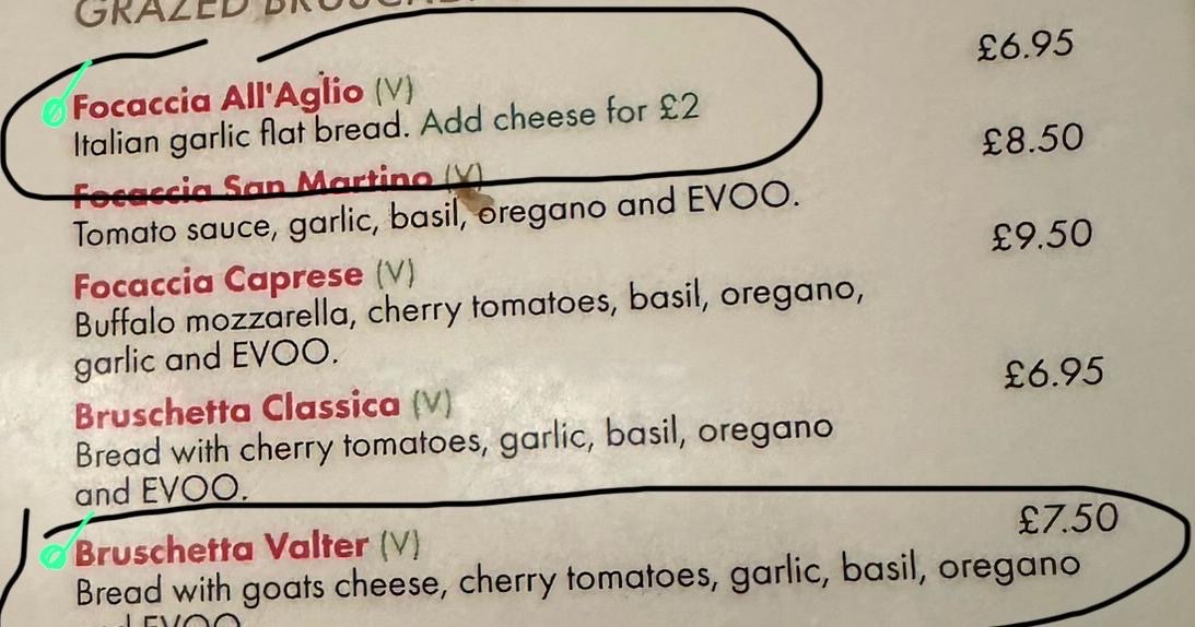 The Italian Club Photo Menu 5