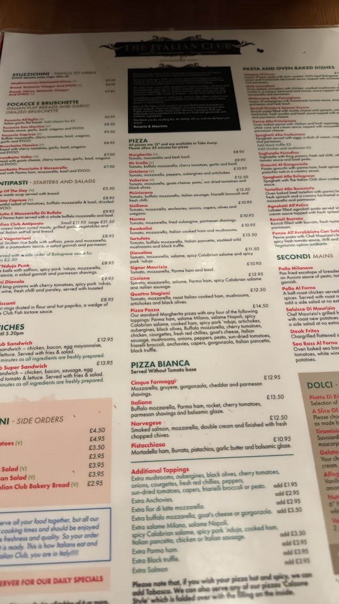 The Italian Club Photo Menu 8