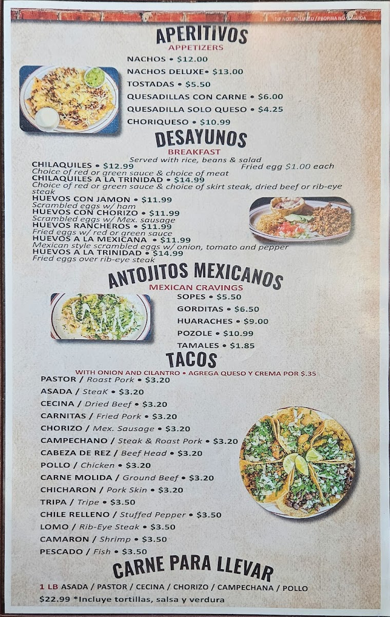 La Trinidad Restaurant Photo Menu 1