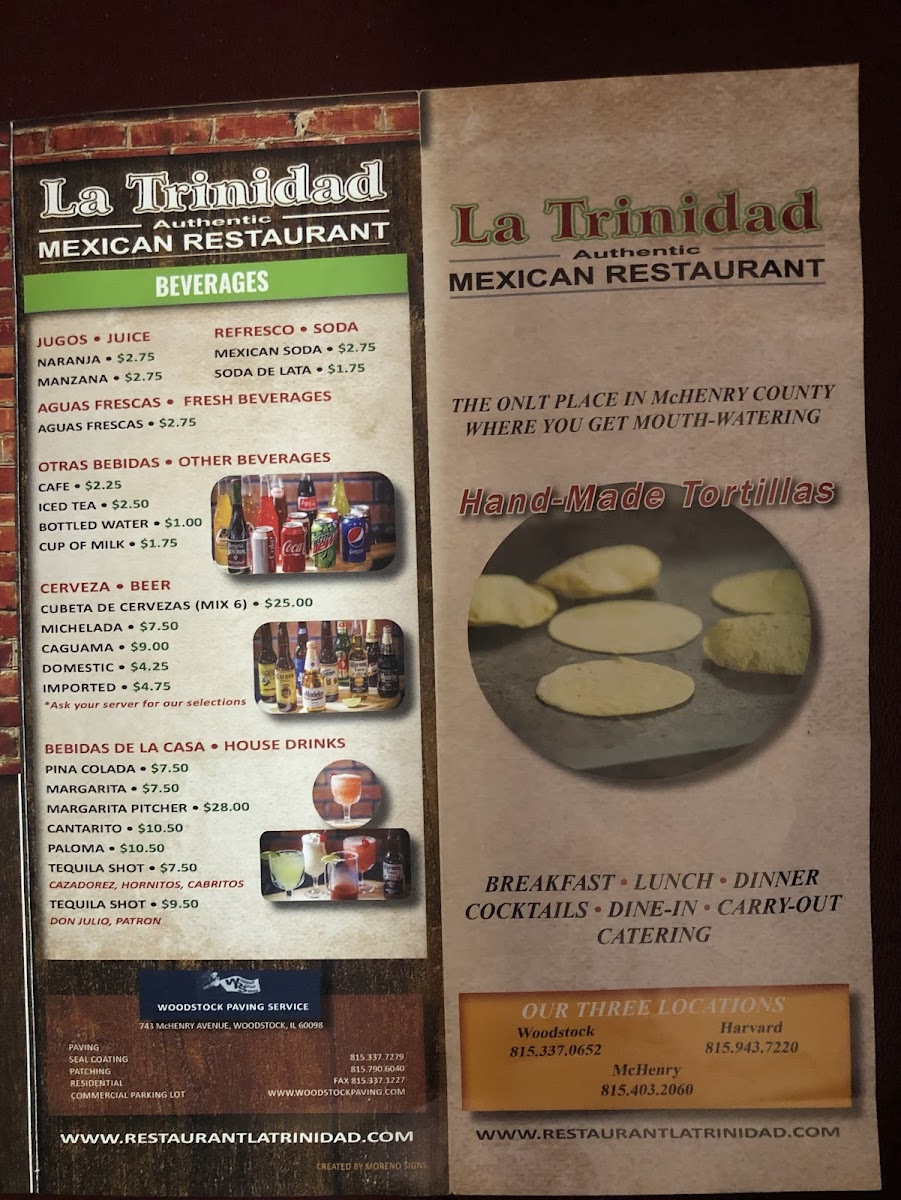 La Trinidad Restaurant Photo Menu 10