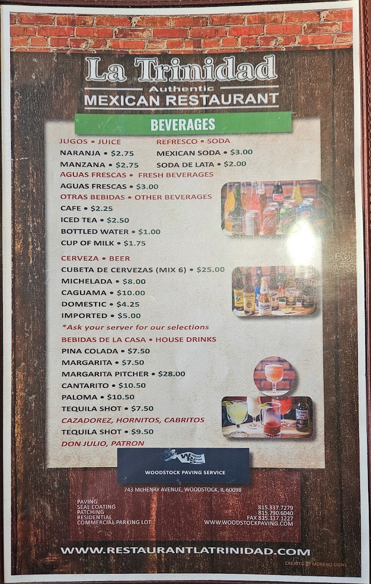 La Trinidad Restaurant Photo Menu 6