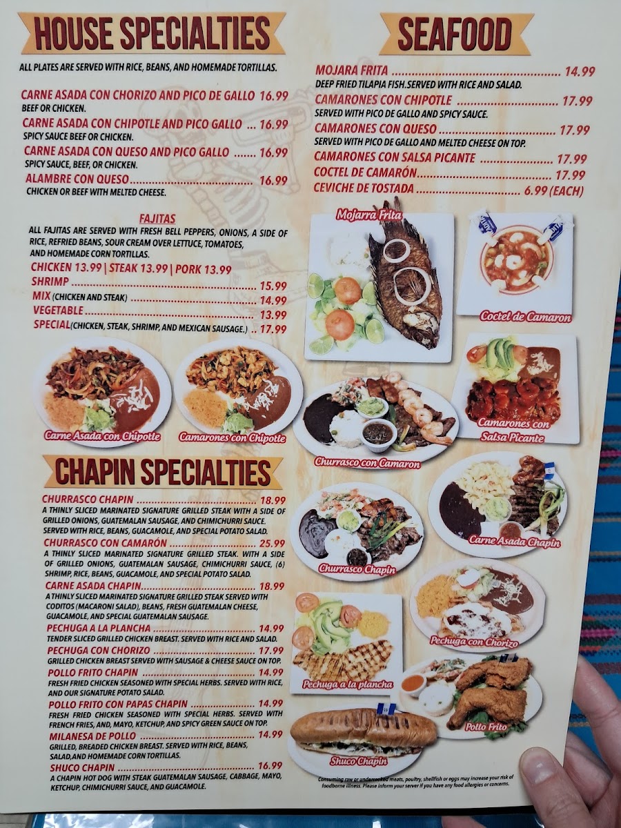 Taqueria El Quetzal Photo Menu 2