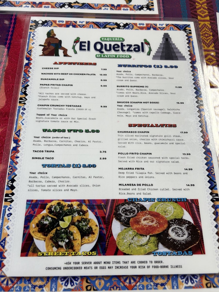 Taqueria El Quetzal Photo Menu 5
