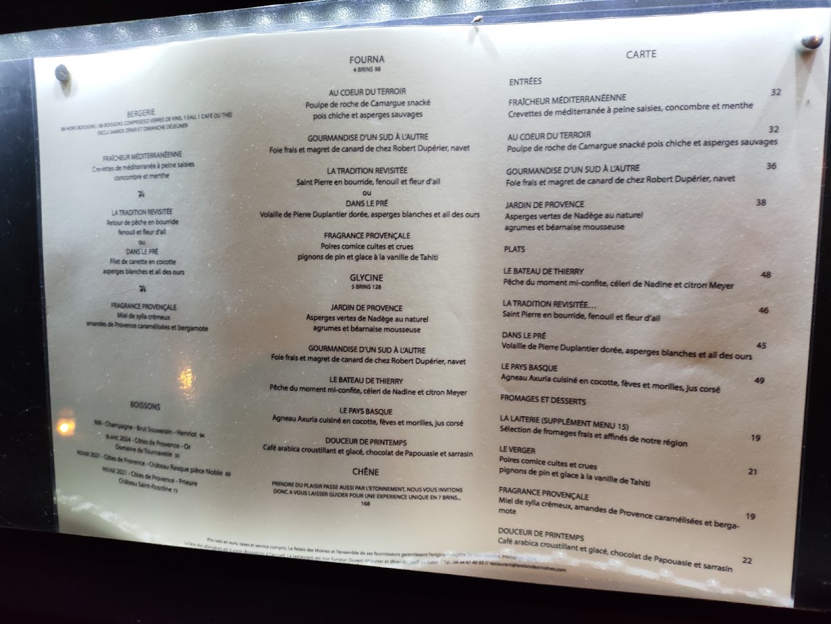 Le Relais des Moines Photo Menu 1