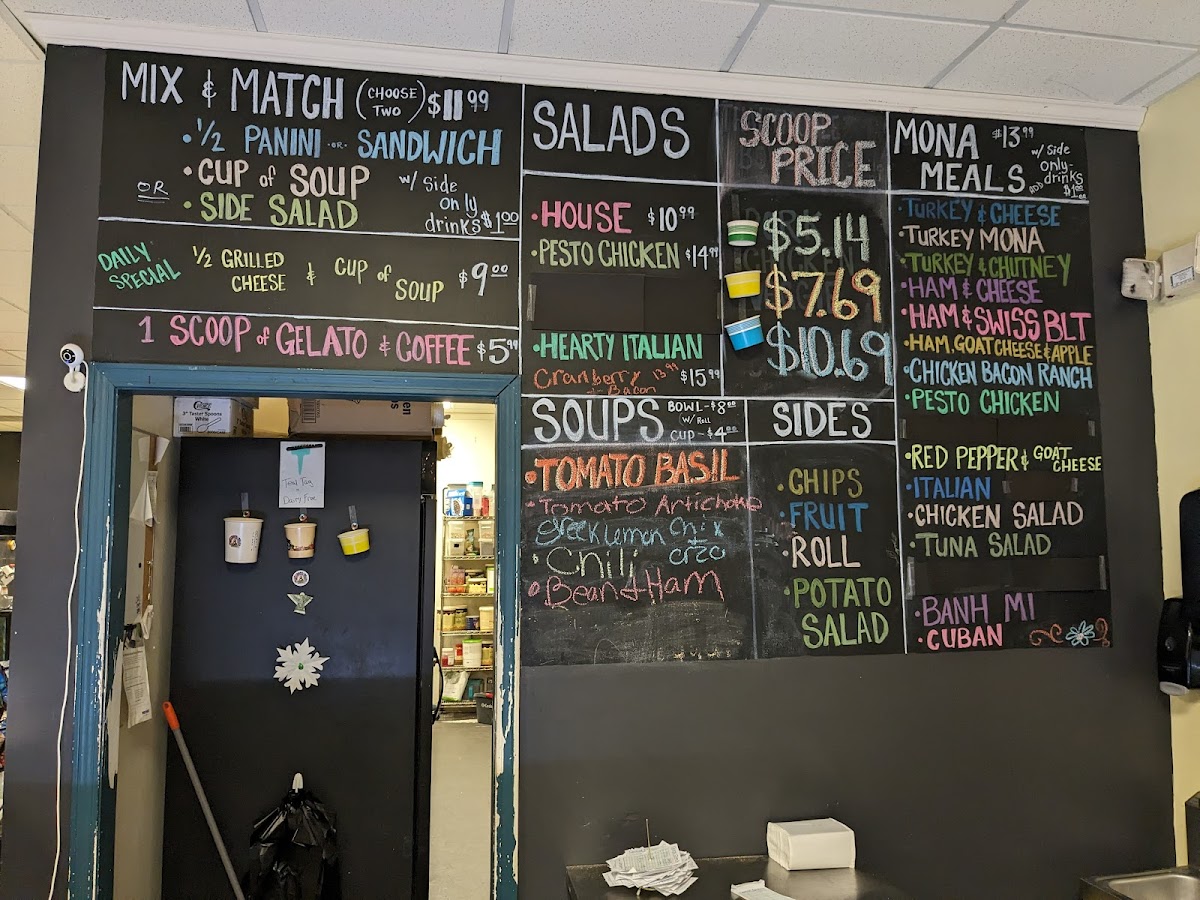 Mona Lisa's Gelato & Cafe Photo Menu 1