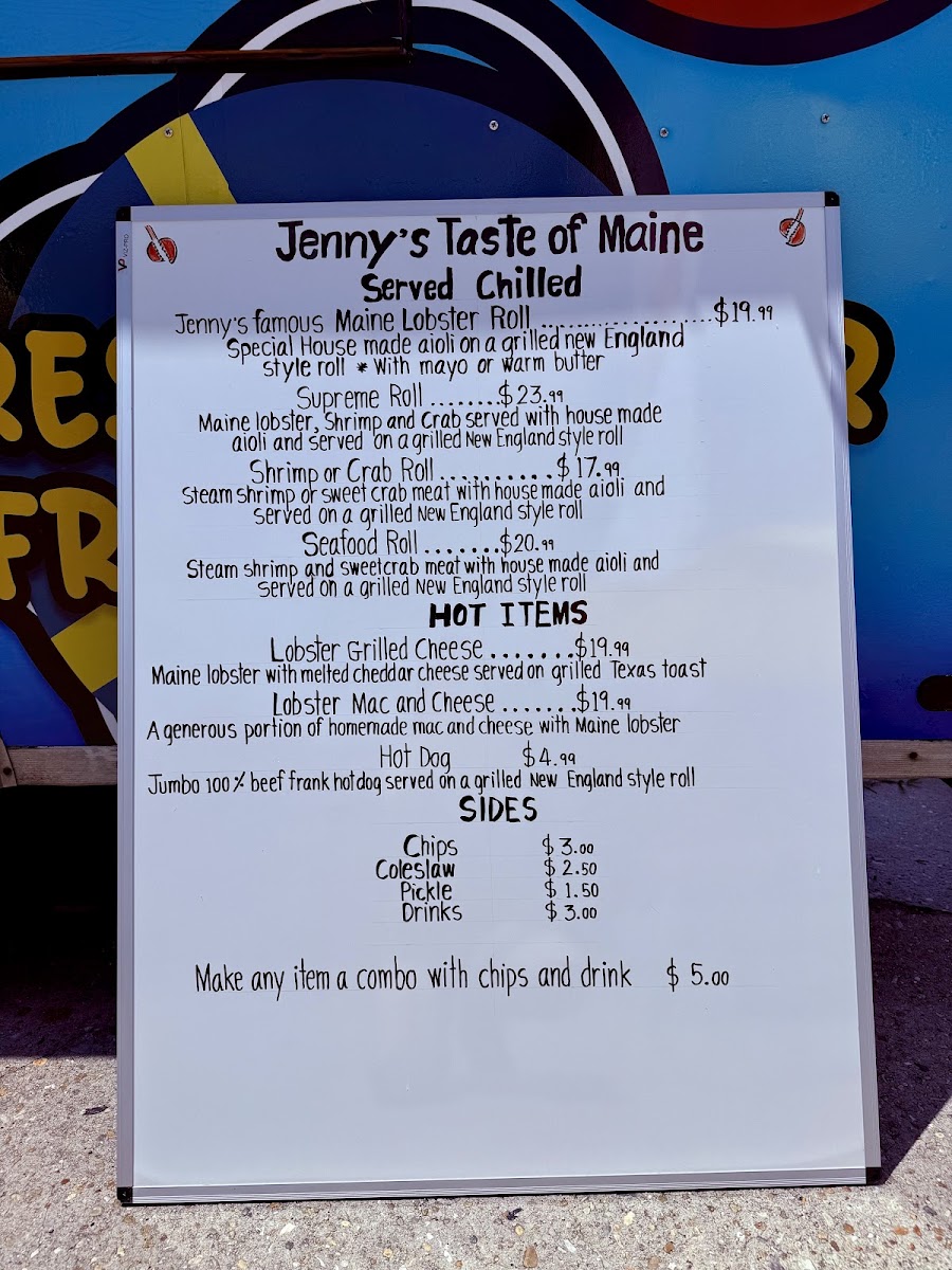 Jenny's Authentic Taste of Maine Photo Menu 4
