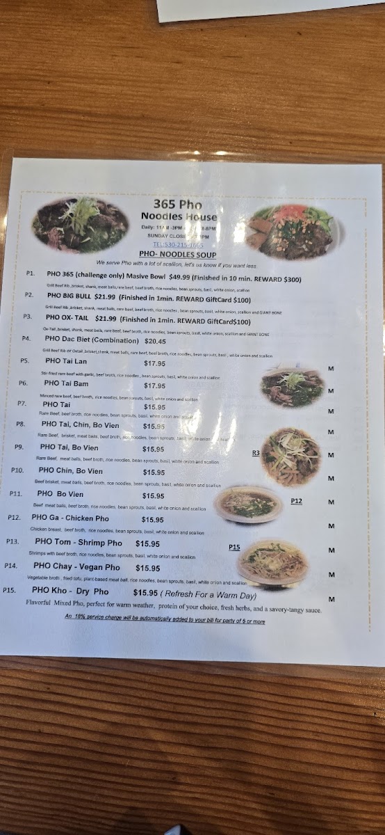 365 Pho Photo Menu 4