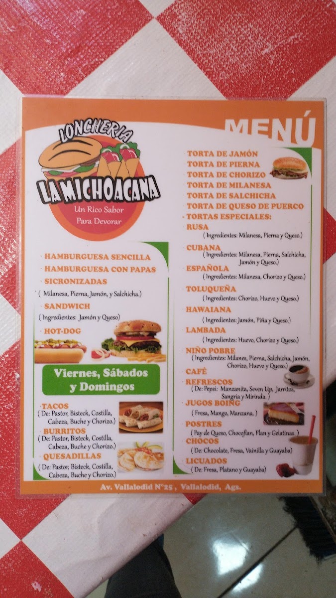 Tortas La Michoacana Photo Menu 1