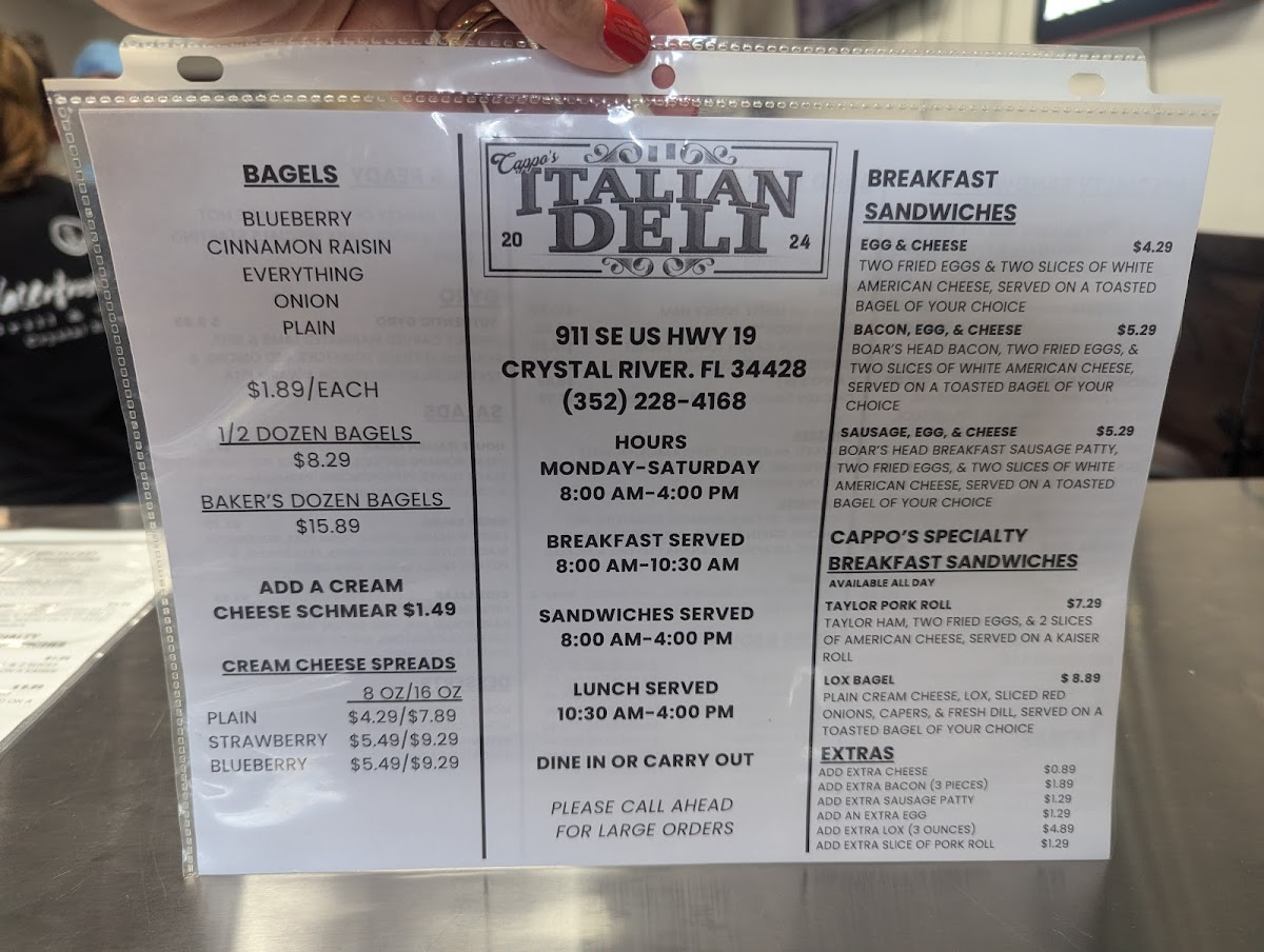 Cappo's Italian Deli Photo Menu 7