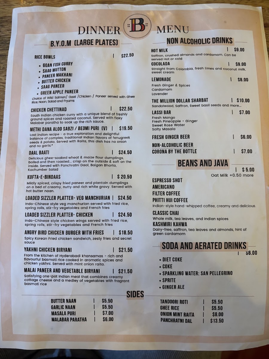 Bindaas Indian Restaurant Sports Bar & Dukaan Photo Menu 10