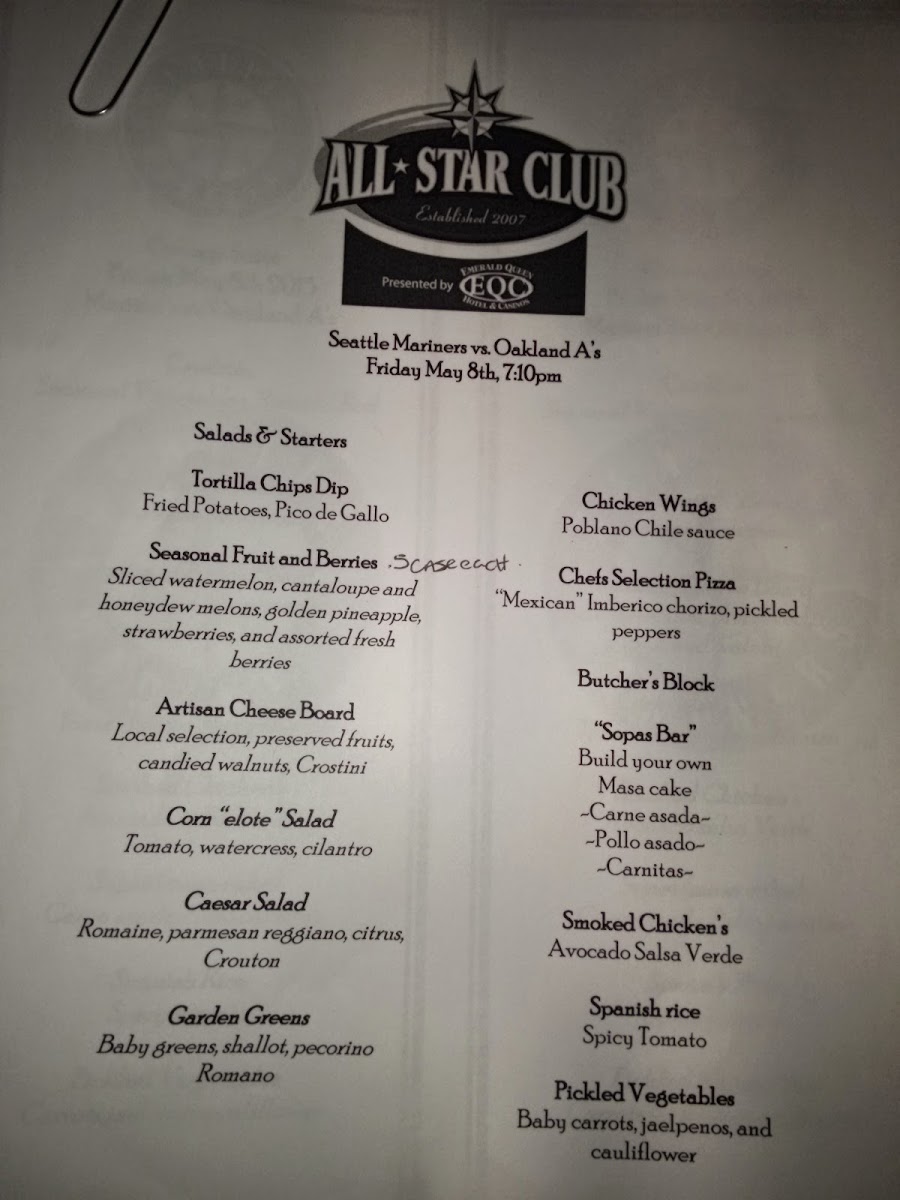 All-Star Club Photo Menu 1