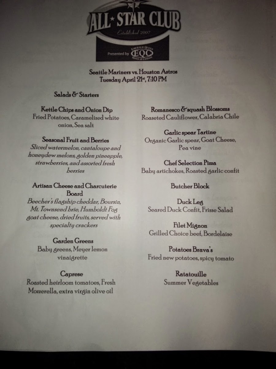 All-Star Club Photo Menu 10