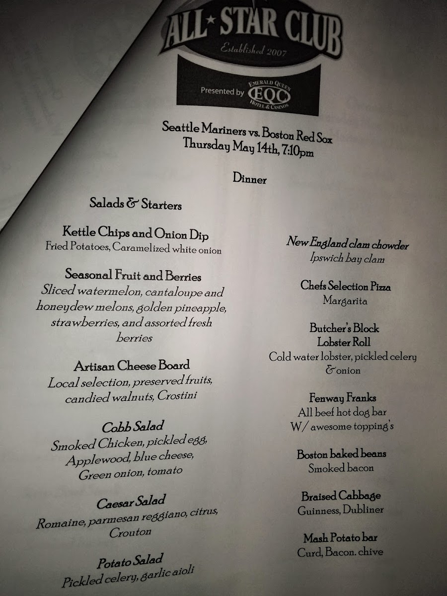 All-Star Club Photo Menu 3