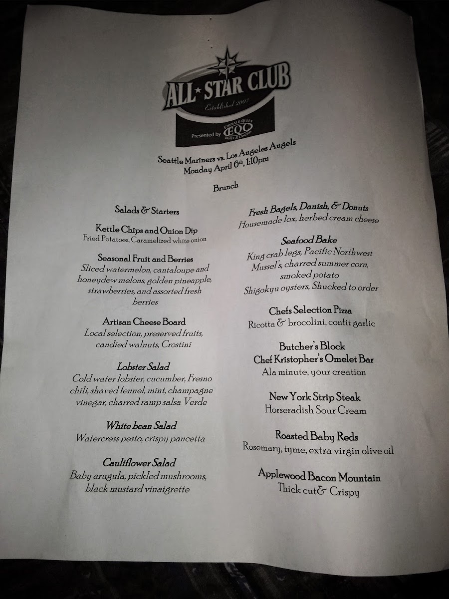 All-Star Club Photo Menu 9