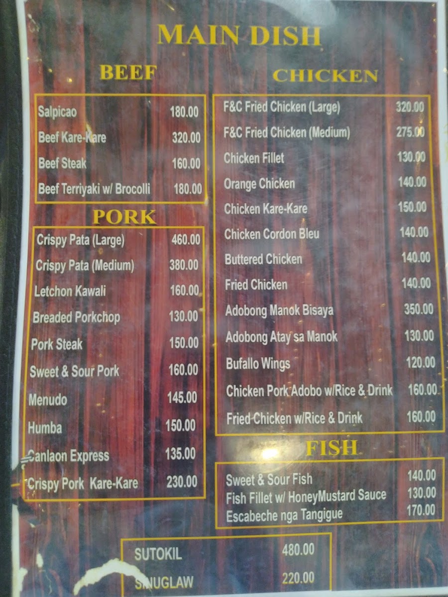 F & C Restaubar Photo Menu 8