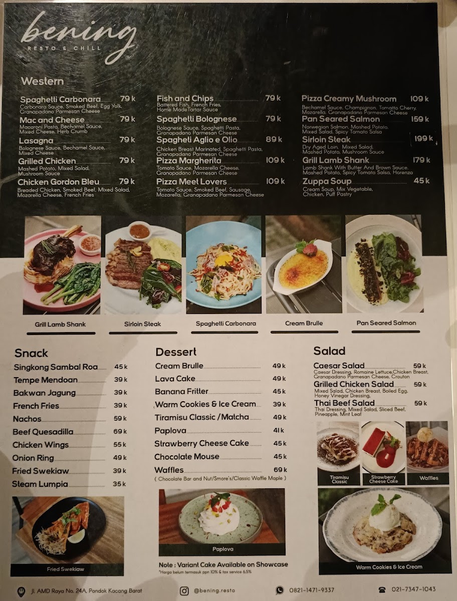 Bening Resto & Chill - Cafe Tangerang Selatan Photo Menu 10