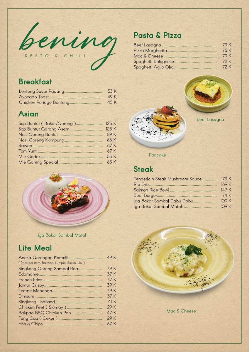 Bening Resto & Chill - Cafe Tangerang Selatan Photo Menu 5