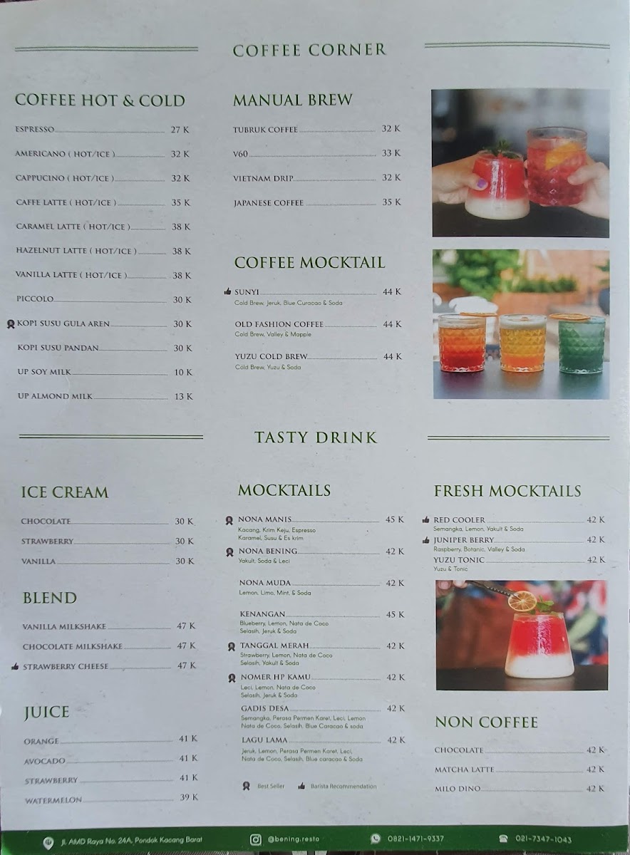 Bening Resto & Chill - Cafe Tangerang Selatan Photo Menu 6