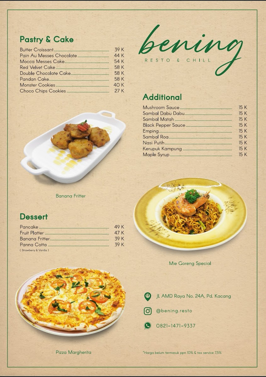 Bening Resto & Chill - Cafe Tangerang Selatan Photo Menu 8