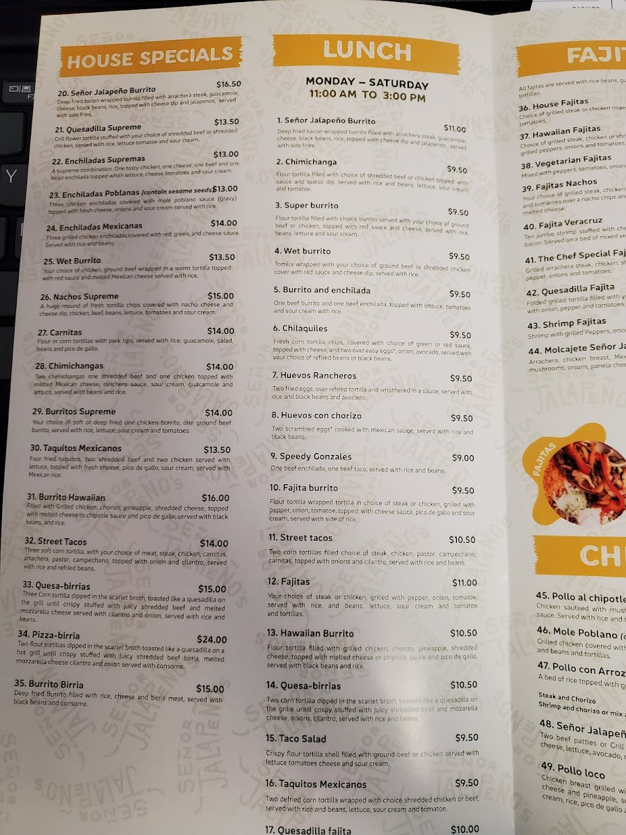 Señor Jalapeño´s Mexican Grill Photo Menu 2
