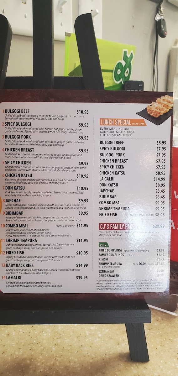 CJ's Bulgogi & Grill Photo Menu 8