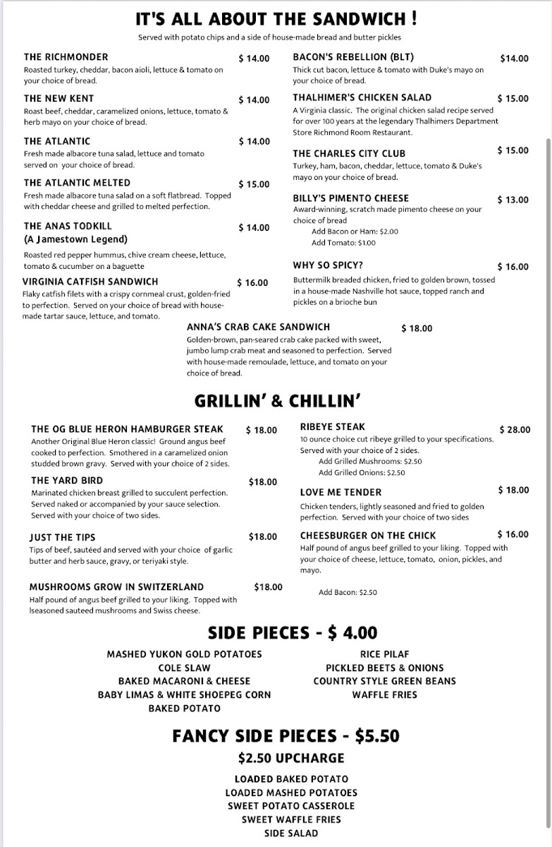 The Blue Heron Bar & Grill Photo Menu 10