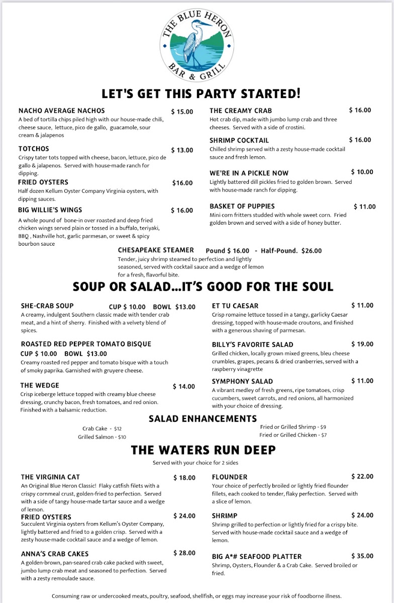 The Blue Heron Bar & Grill Photo Menu 7