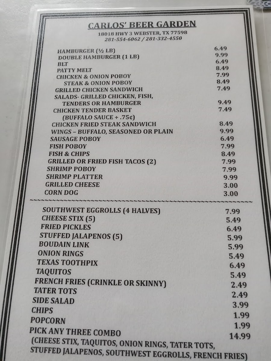 Carlos' Beer Garden Photo Menu 6